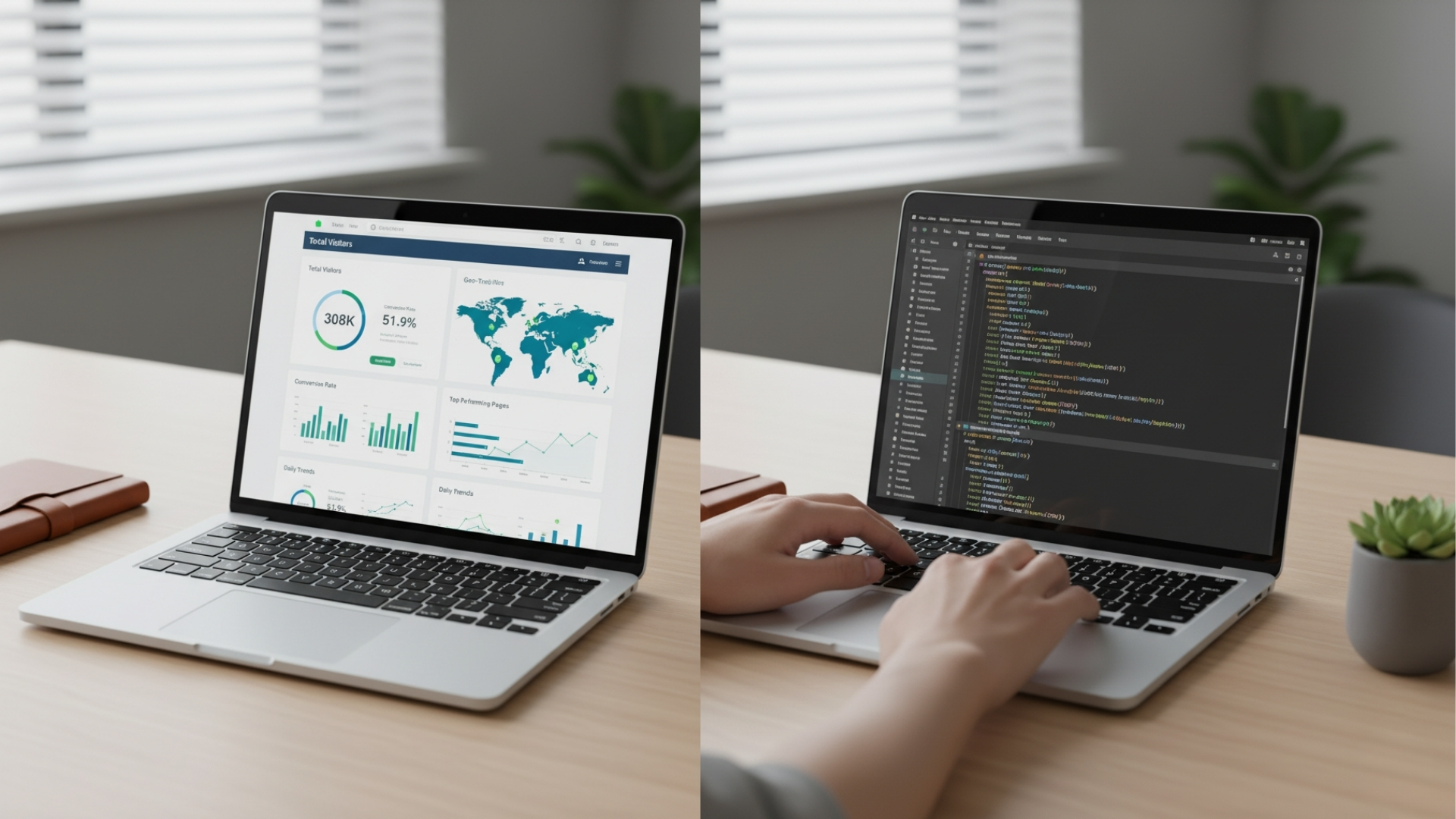 Business owner and web developer discussing website customization benefits